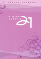 Bíblia A21 capa brochura rosa com sobrecapa
