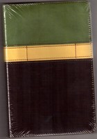 Bíblia média capa cor verde, amarela e castanha