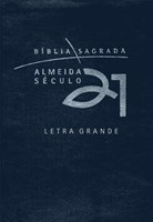 Bíblia A21 letra grande capa recouro cor azul