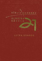 Bíblia A21 letra grande capa recouro cor borgonha