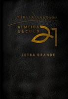 Bíblia A21 letra grande capa com fecho e índice, cor preta