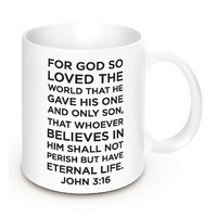 Caneca "John 3:16" - 350ml cor branca