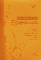 Bíblia de Estudo Esperança - capa laranja