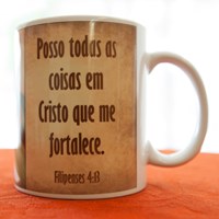 Caneca em Porcelana Filipenses 4:13