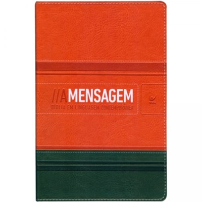Bíblia A Mensagem - capa bicolor laranja e verde