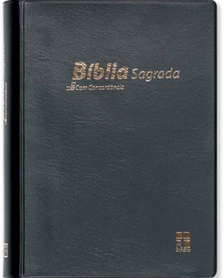 Bíblia DN 42C com capa vinil preta e beiras brancas