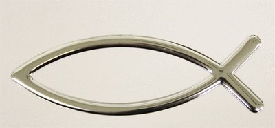 Peixe para carro flexível 8 cm prateado