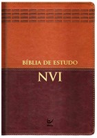Bíblia de estudo NVI Castanho e Caramelo