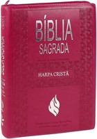 Bíblia Sagrada com Harpa Cristã e capa com fecho