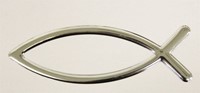 Peixe para carro flexível 8 cm prateado