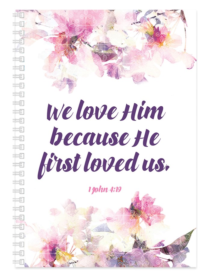 Bloco de notas We Love Him Because He First Loved Us