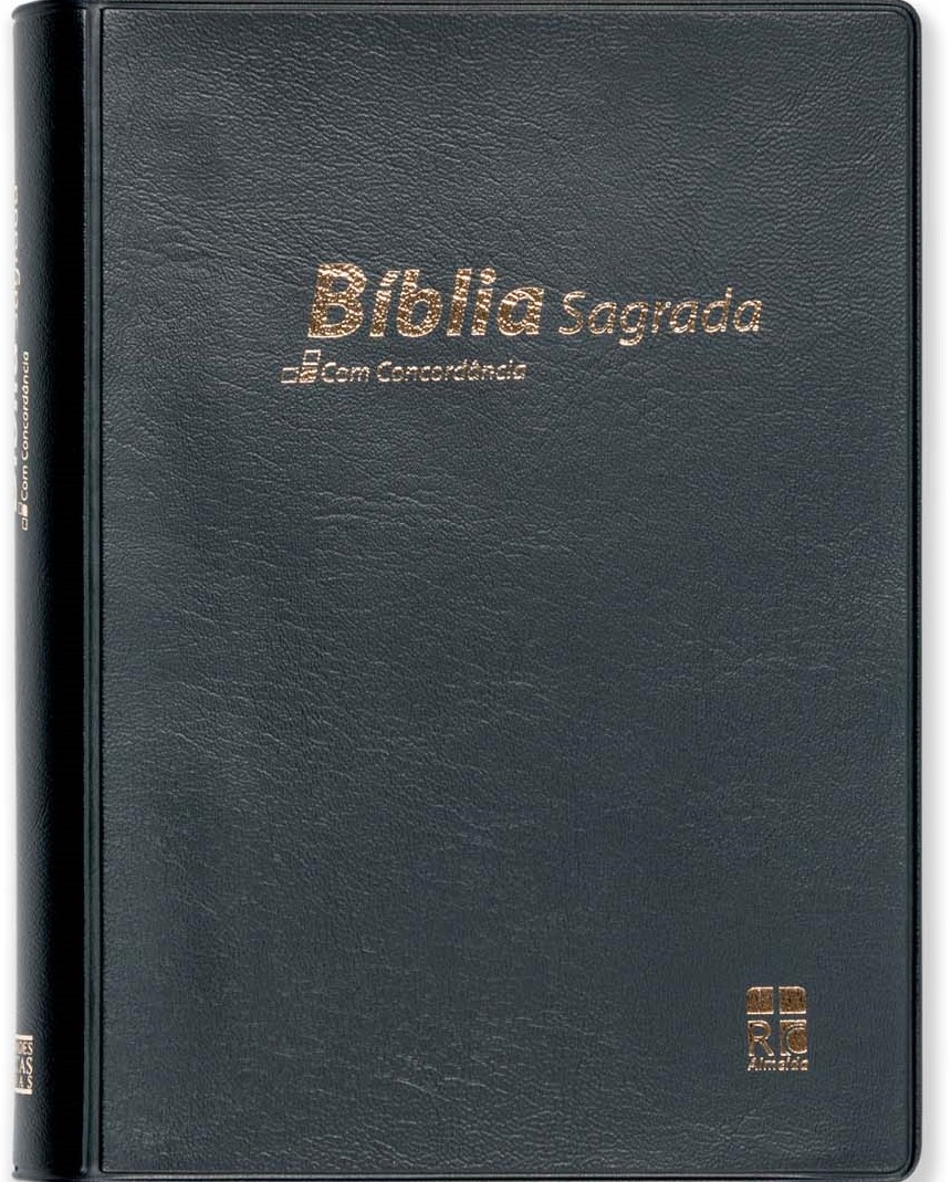 Bíblia DN 42C com capa vinil preta e beiras brancas
