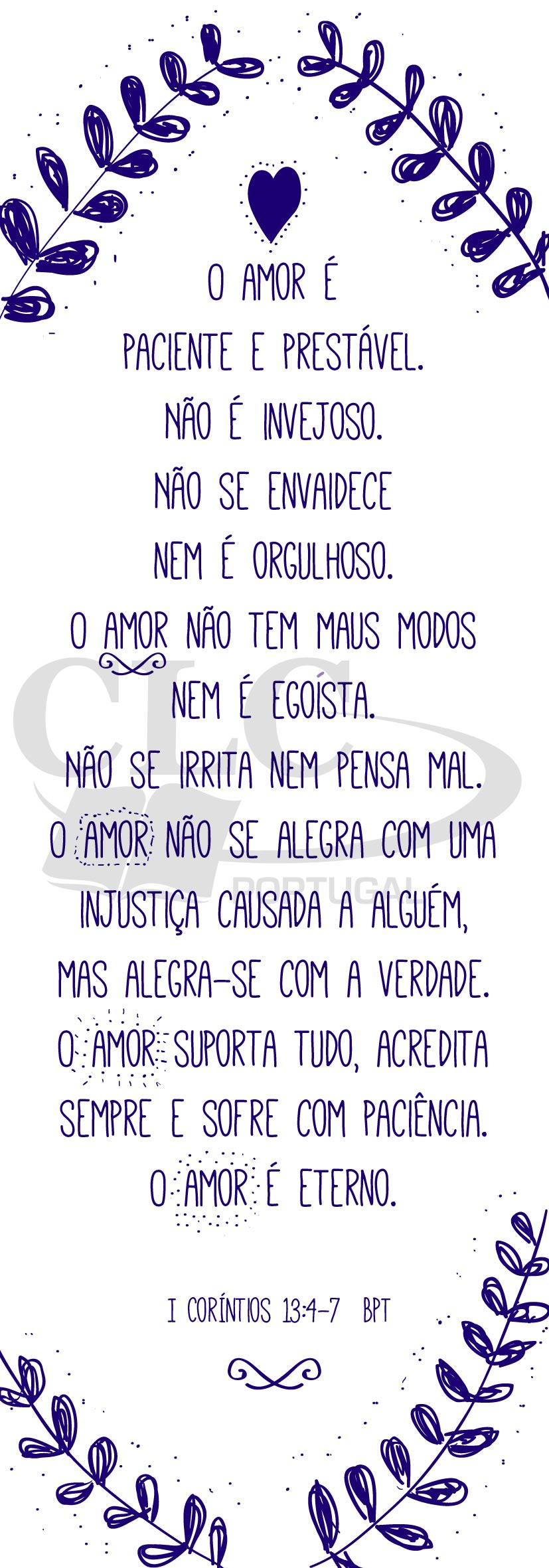 Marcador 1 Coríntios 13:4-7