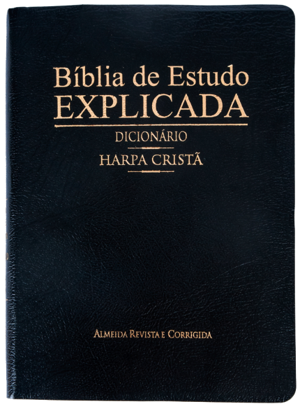 Bíblia de estudo explicada com dicionário e harpa cristã