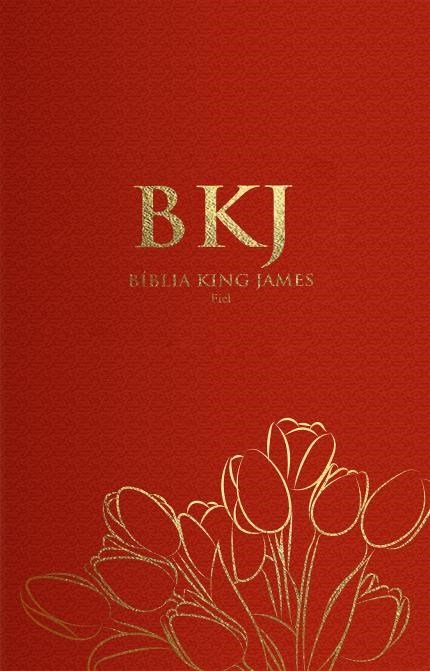 Bíblia King James Fiel 1611 capa vermelha