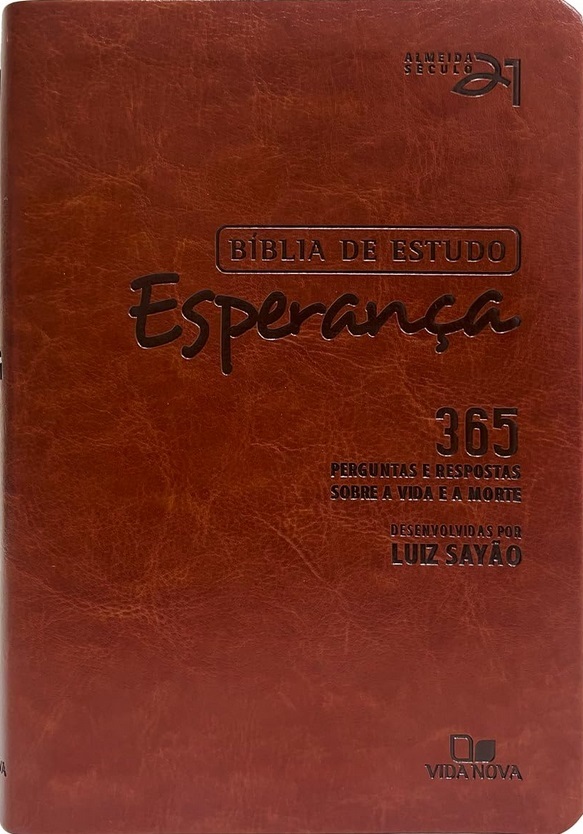 Bíblia de estudo esperança - capa couro simulado
